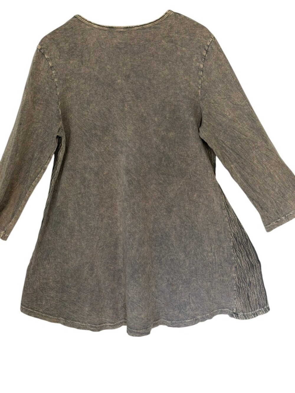 Jess & Jane Cotton Mineral Wash Art-To-Wear Tunic Whimsigoth A-Line Gray USA L - Picture 2 of 12
